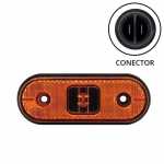 Lanterna lateral delimitadora LED 24V oval 120x46mm âmbar lado direito/esquerdo com conector unipoint original Facchini Gotti Rossetti São Pedro Schiffer universal