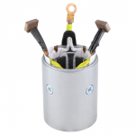 Carcaça polar com bobina de campo 24V Iskra Letrika Mahle AZF Ahlmann Ammann Atlas Bomag Dynapac Kaeser Liebherr Mecalac Menzi Muck Normet Sennebogen Sinotruk Howo Vögele Weycor Wirtgen