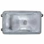 Bloco óptico do farol principal lado esquerdo com lente de vidro para lâmpada H4 Volkswagen 7110 8120 8150 9150