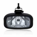 Farol auxiliar de milha (longo alcance) retangular com bordas arredondadas lado esquerdo/direito com lente de vidro para lâmpada H3 universal