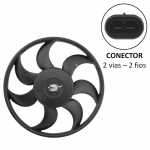 Eletroventilador do radiador 12V 7 pás diâmetro 390mm aspirante Renault Logan Sandero (com ar-condicionado)