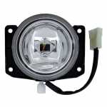 Farol auxiliar de milha (longo alcance) lado direito/esquerdo com lente de vidro para lâmpada H3 Fiat Palio Siena Strada 2004 (com moldura para fixação)