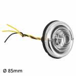 Lanterna dianteira de pisca redonda diâmetro 70mm cristal lado direito/esquerdo com acabamento de borracha para jipe Ford F75 Willys Overland Jeep Rural (ano de 1958 até 1968)