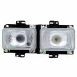 Farol principal duplo lado direito com lente de vidro para lâmpadas H4 e H1 Agrale 1600D 1800D Volkswagen Passat