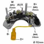 Retificador do alternador 55A / 65A / 70A Lucas Indiel Prestolite Ford Escort Fiesta Sierra Taunus JCB empilhadeira escavadeira pá carregadeira retroescavadeira Massey Ferguson trator MG Rover Maestro Montego - ligações