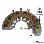 Retificador do alternador 80A / 105A Delco Remy AD230 / AD237 / AD244 Chevrolet GM - ligações