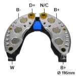 Retificador do alternador 50A Valeo A13R Citroën C25 Fiat Ducato Peugeot 504 505 - ligações