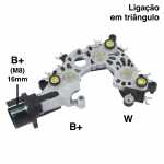 Retificador do alternador 110A / 150A Bosch B3 / B5 Fiat Argo Bravo Cronos Doblò Idea Punto Toro Jeep Renegade 1.8 16V Flex motor E-Torq Ford EcoSport Ka 1.0 Territory 1.5 motor Dragon 3 cilindros