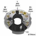 Retificador do alternador 35A Bosch K1 Agrale Case CBT Komatsu Massey Ferguson Mercedes-Benz Müller Toyota - ligações