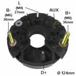 Retificador do alternador 55A Bosch N1 MAN F2000 L2000 M2000 Mercedes-Benz 917 OF1113 OH1113 - ligações