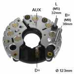 Retificador do alternador 80A / 100A Bosch N1 Mercedes-Benz Classe SL Saab 900 - ligações
