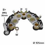 Retificador do alternador 90A Ford Visteon Courier EcoSport Fiesta Focus Ka - ligações