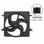 Eletroventilador/ventoinha do radiador com defletor 12V 4 pás diâmetro 320mm 70W aspirante Ford Ka (1997 até 2007) (sem ar-condicionado)