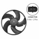 Eletroventilador/ventoinha do radiador 12V 6 pás diâmetro 340mm 100W soprante Peugeot 206 Hatch SW (sem ar-condicionado)