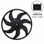 Eletroventilador/ventoinha do radiador 12V 7 pás diâmetro 335mm 100W aspirante Chevrolet GM Corsa Montana Fiat Idea Palio Strada Uno (sem ar-condicionado)