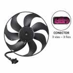 Eletroventilador/ventoinha do radiador 12V 7 pás diâmetro 345mm 250/60W aspirante Audi A3 S3 Volkswagen Bora Golf New Beetle Polo (sem ar-condicionado)