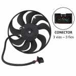 Eletroventilador/ventoinha do radiador 12V 9 pás diâmetro 290mm 220/60W aspirante Audi A3 A4 TT Volkswagen Beetle Bora CrossFox Fox Golf Polo SpaceFox (com ar-condicionado)