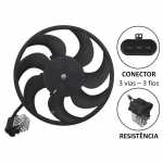 Eletroventilador/ventoinha do radiador 12V 7 pás diâmetro 325mm 332W aspirante Bosch GPB Chevrolet GM Astra Vectra Zafira (com ar-condicionado)