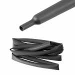 Tubo espaguete termo retrátil / termo encolhível 6.4mm (1/4 polegada) preto 2:1 rolo 1m