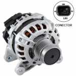 Alternador 12V 90A Bosch B3 Nissan Kicks com motor HR16DE com polia roda-livre 7PK pilotado