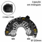 Retificador 70A / 120A Bosch NCB1 Volkswagen Caravelle Golf Polo - ligações