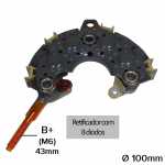 Retificador do alternador 70A Denso Suzuki Alto Baleno Grand Vitara Toyota Corolla (com 8 diodos) - ligações