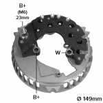 Retificador do alternador 130A Ford Crown F150 - ligações