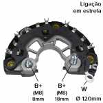 Retificador do alternador 70A / 90A Bosch KCB1 Audi A3 A4 A6 S3 TT Fiat Ducato Iveco Daily Mercedes-Benz Sprinter Seat Volkswagen Golf Passat Polo - ligações