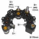 Retificador do alternador 80A Iskra AAK Lada 1500 Niva - ligações