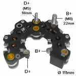 Retificador do alternador 80A Iskra AAK Citroën Evasion Xantia XM Xsara ZX Fiat Ducato Peugeot 306 405 406 605 806 Boxer Expert - ligações