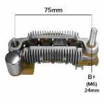 Retificador do alternador 60A / 70A Mitsubishi Colt Lancer Mazda 121 Festiva - ligações
