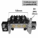 Retificador do alternador 55A / 75A / 80A Iskra AAK Doosan John Deere Liebherr Massey Ferguson Valtra - ligações