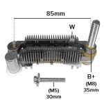 Retificador do alternador 40A / 50A Mitsubishi Fuso Caterpillar - ligações
