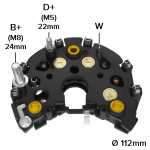 Retificador do alternador 70A / 90A Bosch KC Mercedes-Benz Classe C CLK E G ML S Sprinter SsangYong Musso - ligações
