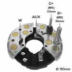 Retificador do alternador 55A / 95A / 120A Bosch K1 Case Caterpillar Iveco John Deere - ligações