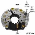 Retificador do alternador 80A / 90A Bosch N1 Audi 80 200 Miura Top Sport Volkswagen Fox Gol Golf Parati Passat Quantum Santana Volvo 740 940 960