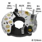 Retificador do alternador 70A / 90A Bosch N1 Ford Scorpio Sierra - ligações