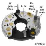 Retificador do alternador 80A Bosch NL1 Mercedes-Benz 712 914 915 1215 1218 1418 1618 1938 2423 2428 2638 Actros OF1417 - ligações