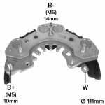 Retificador do alternador 70A Hitachi Nissan Primera Sentra - ligações