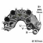 Retificador do alternador 90A Valeo SG9B Nissan Livina Renault Clio Espace Kangoo Laguna Logan Mégane Sandero Scénic Thalia - ligações