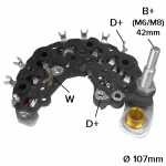 Retificador do alternador 75A / 80A / 95A / 110A Valeo A11VI / A13VI Renault Clio Express Laguna Mégane R18 R19 Safrane Trafic Twingo - ligações