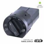 Botão/interruptor chave de luz farol baixo com reostato 12V Volkswagen VW Gol G2 (bola/bolinha) GTi TSi Parati Saveiro G2 Santana Quantum compatível com farol duplo