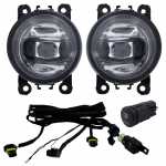 Kit farol auxiliar de milha (longo alcance) com lente de vidro para lâmpada H11 com botão interruptor e chicote Ford Fiesta Ka 