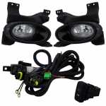 Kit farol auxiliar de milha (longo alcance) com lente de vidro para lâmpada H11 com botão interruptor e chicote Honda City 2009-2011