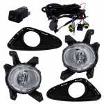 Kit farol auxiliar de milha (longo alcance) com lente de policarbonato para lâmpada H8 com botão interruptor e chicote Hyundai HB20 2015