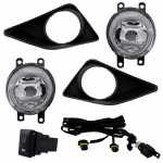 Kit farol auxiliar de milha (longo alcance) com lente de vidro para lâmpada H11 com botão interruptor e chicote Toyota Corolla 2009-2011