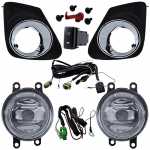 Kit farol auxiliar de milha (longo alcance) com lente de vidro para lâmpada H11 com botão interruptor e chicote Toyota Corolla 2012