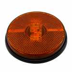 Lanterna lateral âmbar redonda Ø 88 mm LED bivolt com conector lado esquerdo/direito universal
