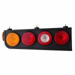 Conjunto de lanterna traseira tricolor (âmbar / cristal / vermelha) de LED 24V com lanterna lateral lado esquerdo universal