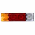 Lanterna traseira multifunção (freio / pisca / posição / ré) tricolor (âmbar / cristal / vermelha) de LED bivolt (12V / 24V) com vigia lado direito/esquerdo com conexão de fio Mercedes-Benz